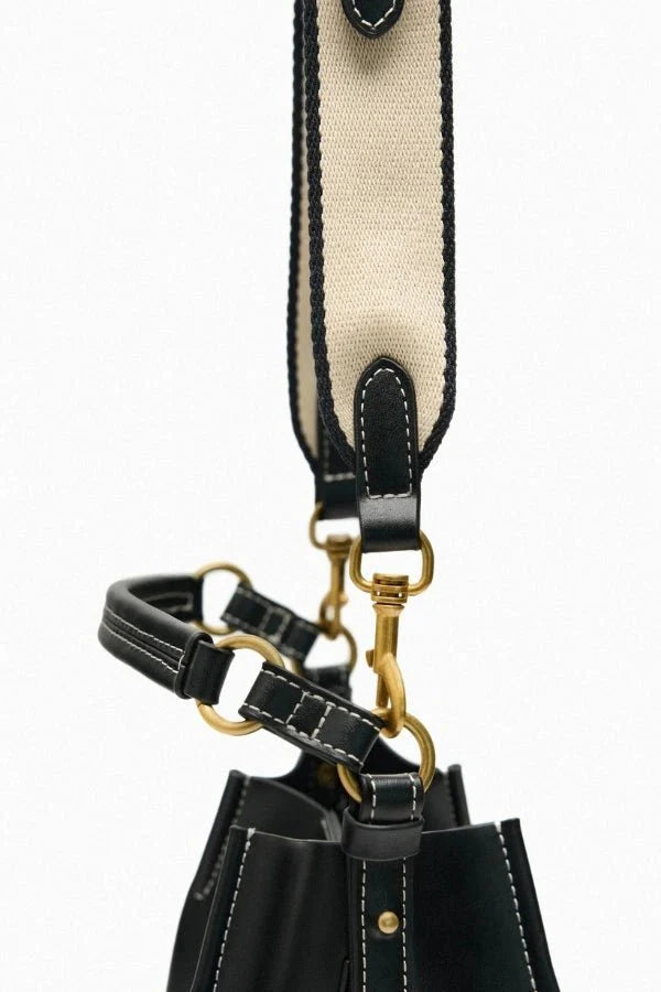 Enora Crossbody Bag - Canvas & PU Leather Minimalist Carry - Image 9