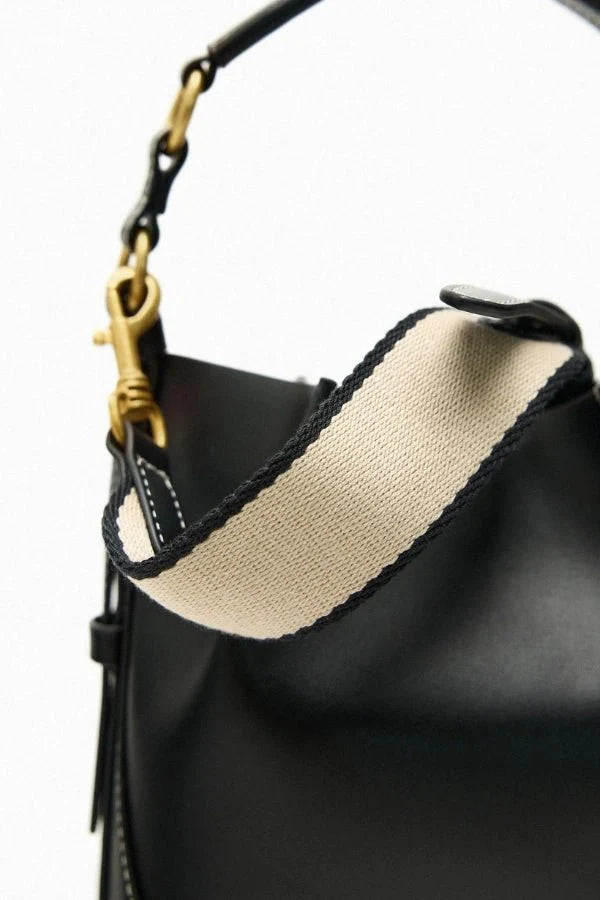 Enora Crossbody Bag - Canvas & PU Leather Minimalist Carry - Image 5