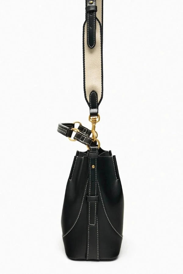 Enora Crossbody Bag - Canvas & PU Leather Minimalist Carry - Image 7