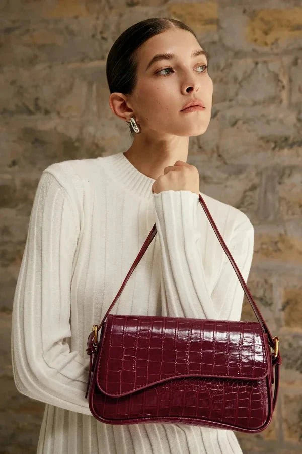 Aurora Shoulder Bag - PU Leather Sleek Buckle Design - Image 2
