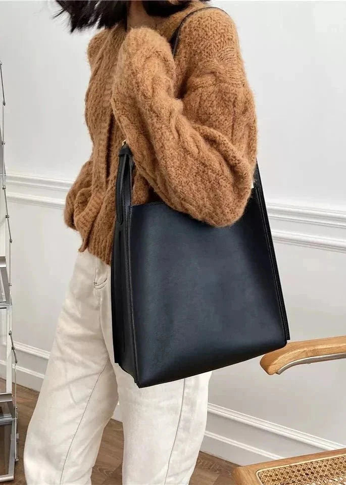 Sari Tote Bag - PU Leather Structured Everyday Carry - Image 2